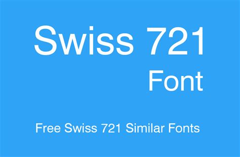 Swiss 721 Font Free - Dafont Free