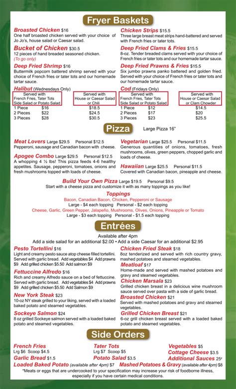 Our Menu – Apogee Pub & Eatery