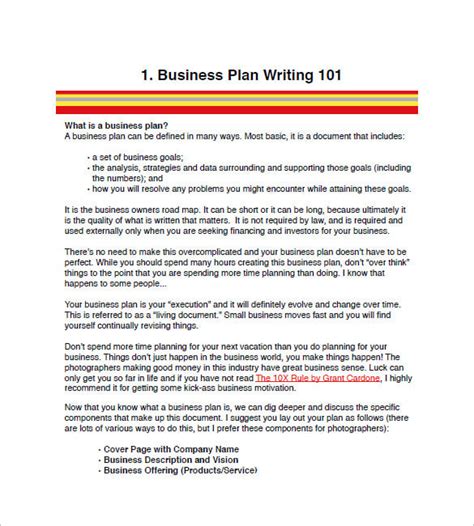 Photography Business Plan Template - 12+ Free Word, Excel, PDF Format Download