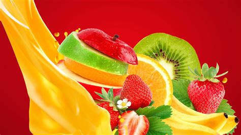 Mixed Fruits Strawberry Banana Apple Kiwi Orange UHD 4K Wallpaper | Pixelz