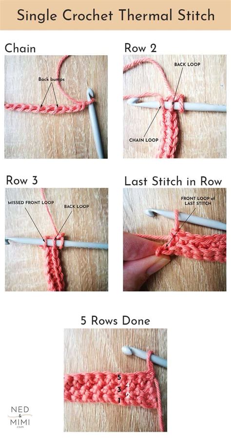 Single Crochet Thermal Stitch - A Quick Tutorial | Ned & Mimi