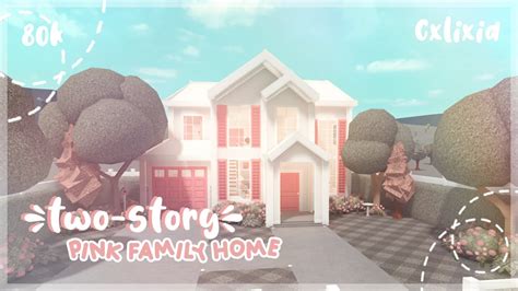 2-Story Pink Aesthetic Family Home (80k Exterior) | Bloxburg House Build - YouTube