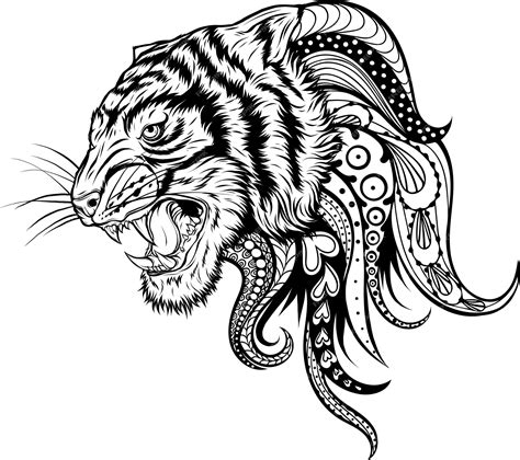 Premium Vector | Tiger head silhouette vector illustration