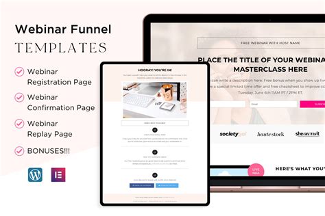 Webinar Funnel Templates Elementor | Creative Market