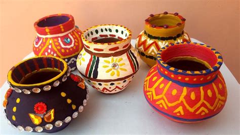 Matki Decoration, How to decorate POT at home, Indian Festival Diwali spacial craft idea decor ...