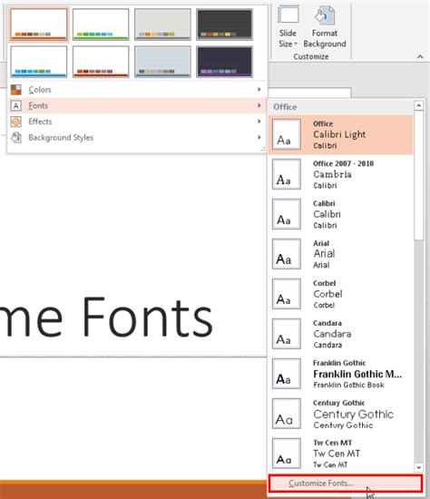 Create Custom Theme Fonts in PowerPoint 2013 for Windows