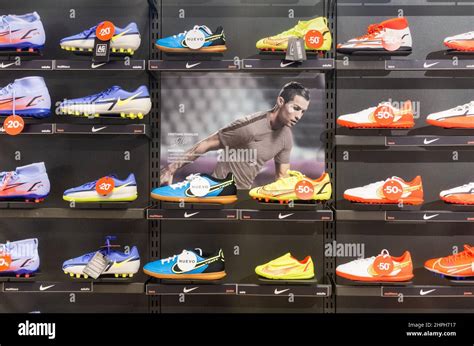 Cristiano ronaldo nike football boots store shop display hi-res stock ...