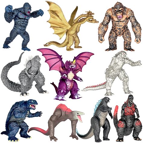 Exclusive Set of 10 Godzilla vs Kong Toys Movable Joint Action Figures ...