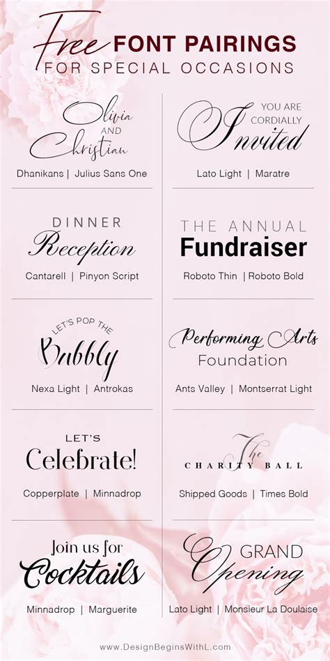 Fabulous Free Font Pairings for Special Occasions | Free script fonts, Lettering fonts, Font pairing