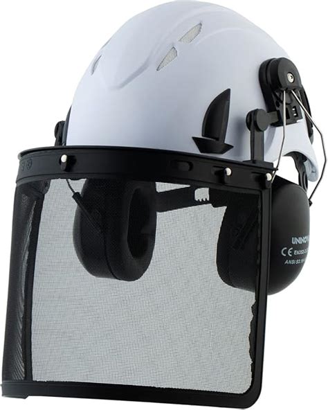 UNINOVA Hard Hat Safety Helmet with Face Shield and Ear Protection for Work-at-Height Rescue ...