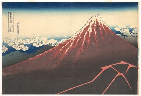 Katsushika Hokusai | Storm below Mount Fuji (Sanka no haku u), from the ...