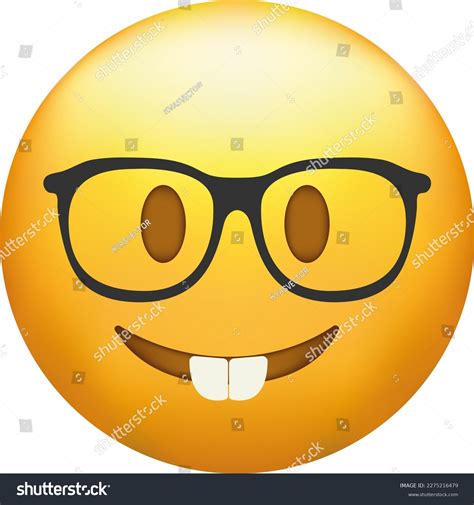 Nerd Emoji Emoticon Transparent Glasses Funny Stock Vector (Royalty Free) 2275216479 | Shutterstock