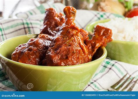 Chicken Drumsticks Curry with Rice Stock Image - Image of salad, drumsticks: 126082499