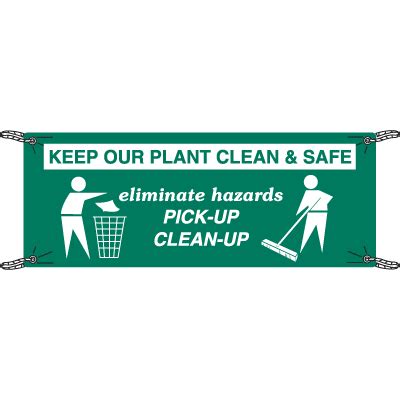 Keep Our Plant Clean & Safe Safety Slogan Banners | Seton