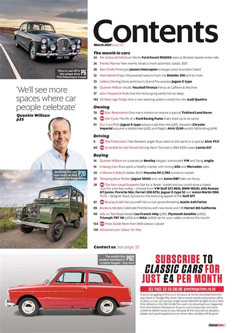 Classic Cars Magazine - March 2021 Subscriptions | Pocketmags