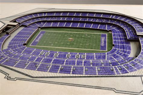 Minnesota Vikings 3D Wood Stadium Replica (5 Layer) — 3D WOOD MAPS ...