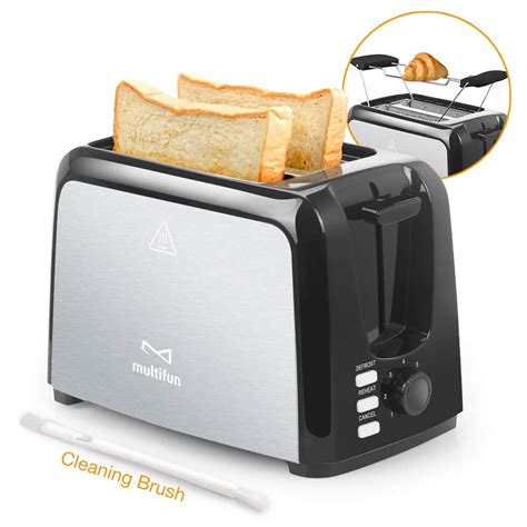 Amazon.com: 2 Slice Toaster, Multifun Stainless Steel Toaster with Warming Rack, Removable Crumb ...