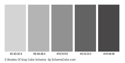 5 Shades of Gray Color Scheme