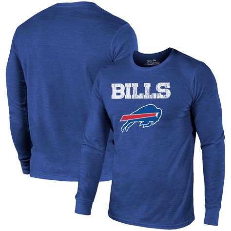 Buffalo Bills Majestic Threads Lockup Tri-Blend Long Sleeve T-Shirt ...