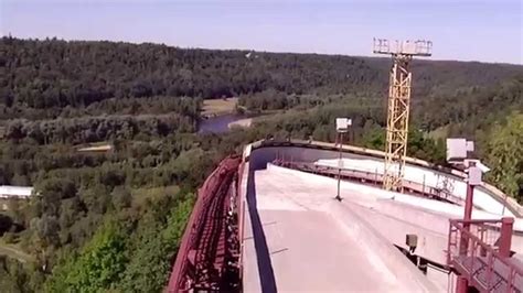 Sigulda bobsleigh, luge, and skeleton track Latvia - YouTube