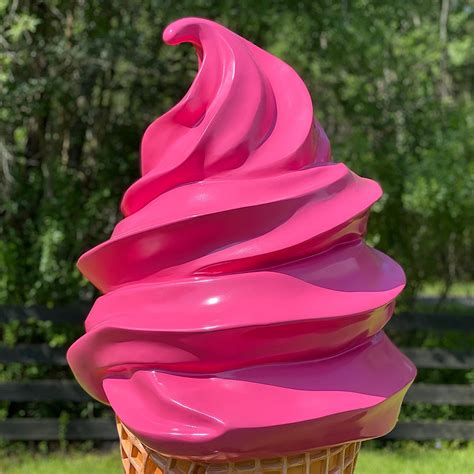Strawberry Custard Waffle Cone Soft Ice Cream Display Standing 77 Inches Tall | The Kings Bay