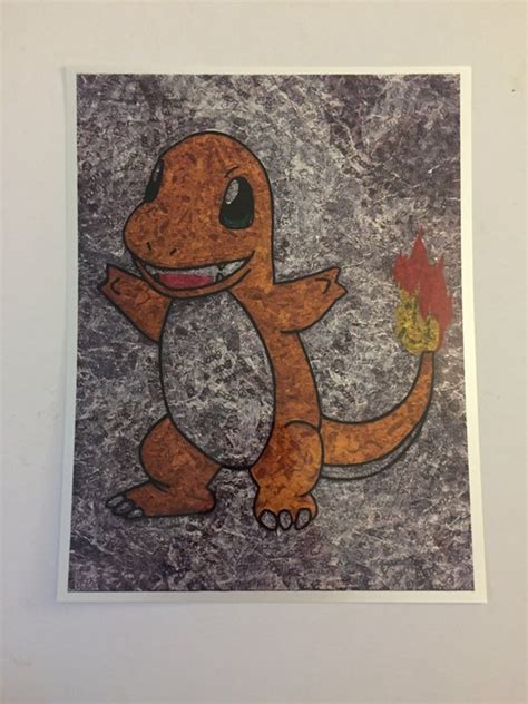 Charmander gum wrapper art print