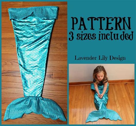 PDF TUTORIAL PATTERN mermaid Tail Blanket Fleece Sewing Pattern 3 Different Sizes Sequins ...