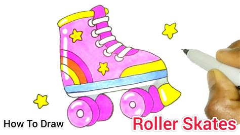 How To Draw A Roller Skates Easy | Draw So Cute Roller Skates - YouTube