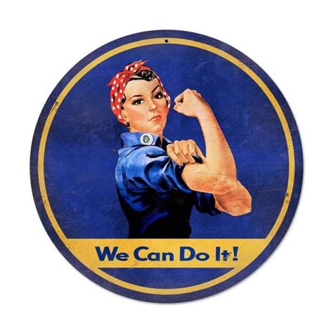 Rustic Rosie the Riveter We Can Do It Large Round 28 - Etsy