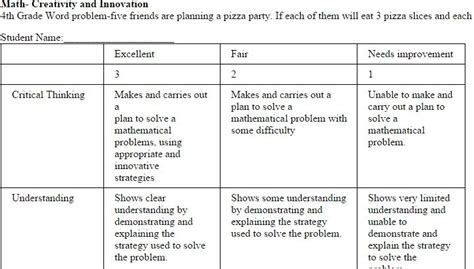 Rubric for assessing creative and innovative math skills | Teaching math, 21st century skills, Math