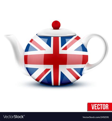 English ceramic teapot with flag of great britain Vector Image