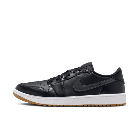 AIR JORDAN 1 LOW G GOLF SHOES BLACK/ANTHRACITE-GUM MED BROWN-WHITE ...