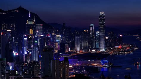 night city, city lights, metropolis, skyscrapers, hong kong, 4k HD ...