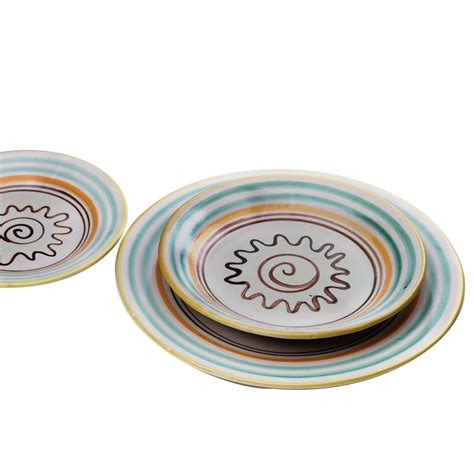 Set of 3 Circle Plates for Six Ceramica Pinto | Artemest