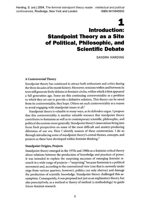 Ch1 Harding Standpoint theory 2004 - 1 Introduction: Standpoint Theory ...