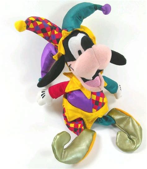 Disney JESTER GOOFY Plush Toy Bean Bag Purple Green Yellow 9 inch clean colorful | Purple bags ...