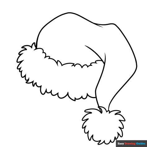 Santa Hat Coloring Page | Easy Drawing Guides