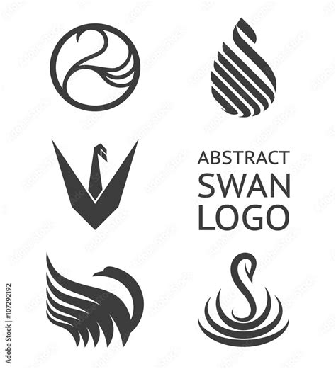 Vector set of swan logo. Logotype for business. Stock Vector | Adobe Stock