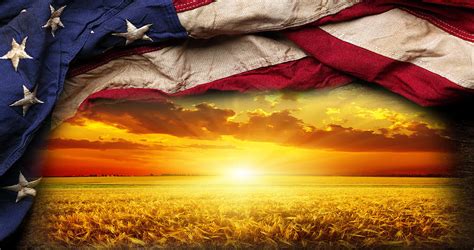 American Flag Harvest Sunset Digital Art by Gregory Retter - Pixels