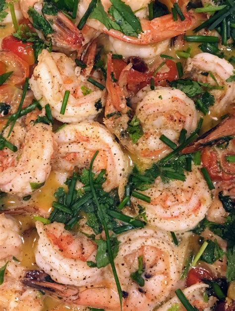 One Pan Jumbo Shrimp with Cherry Tomatoes and Chili Butter - Dining Alfresco | Recipe ...