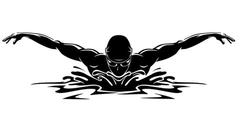 Swimmer Black And White