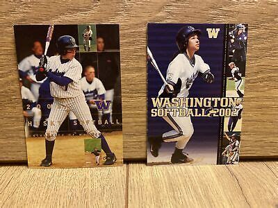 2001-2002 Washington Huskies Women's Softball Team Husky Pocket Schedules 2 | eBay