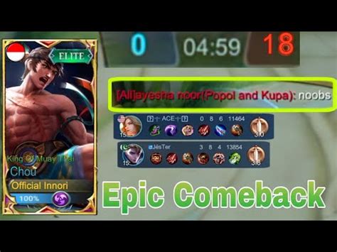 Chou Most Hardest Epic Comeback | Mlbb Chou Zero To Hero Build Is Reveal [must watch] Mlbb - YouTube