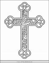 Coloring Pages Of Crosses With Flowers sketch template