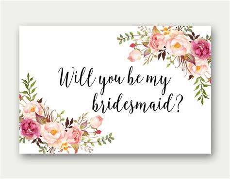 Free Printable Bridesmaid Proposal Template