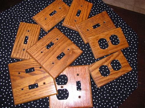 Lot of 9 Wood Light Switch Plate Covers Outlet by THISPLUSTHAT