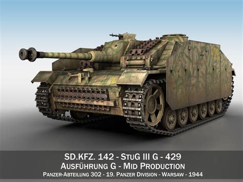 3D model StuG III - Ausf G - 429 - Mid Production