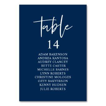 Casual Wedding Dinner, Guests Seating Chart Table Table Number | Zazzle