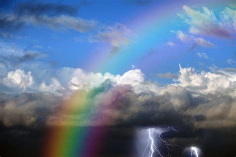 Rainbow in sky stock photo. Image of thunderstorm, skies - 37418658