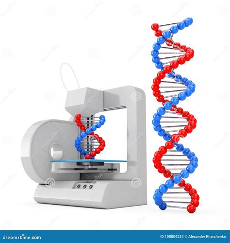 3d Printer Print the New DNA Molecules. 3d Rendering Stock Illustration ...